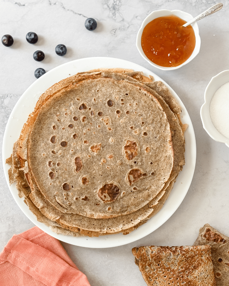 Buckwheat Crepes with Whole Wheat Flour